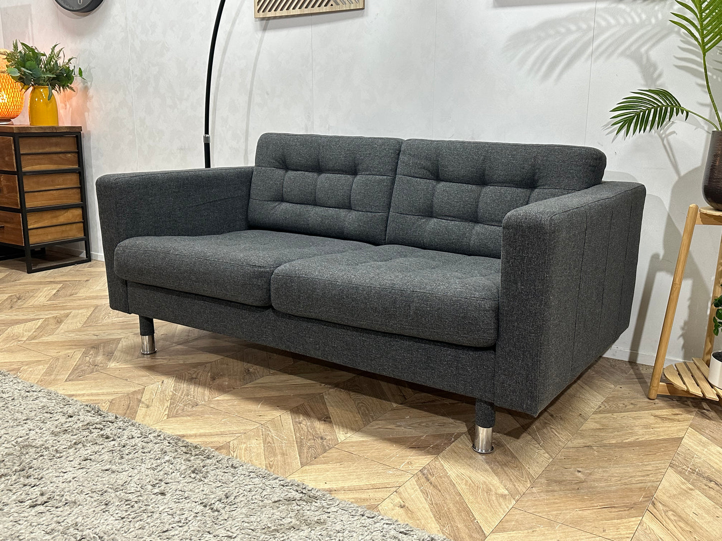 Antraciet 2.5-Zits Bank ~ Losse Kussens Met Afneembare Hoezen