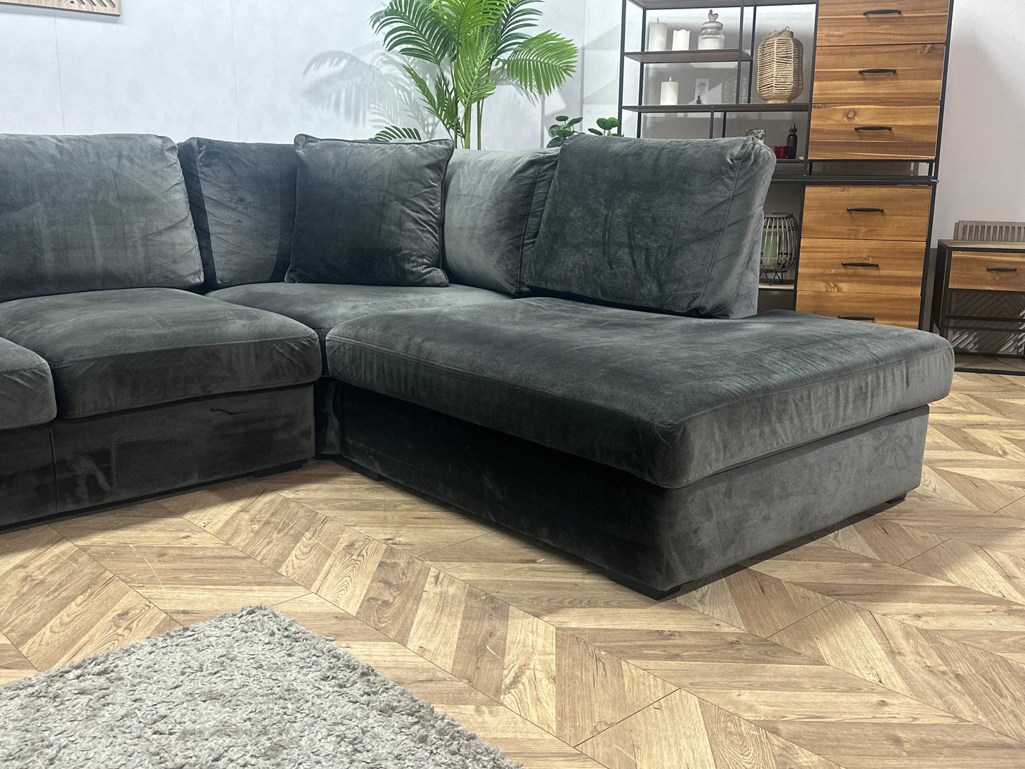 Urban Sofa Antraciet Design Velvet U Bank ~ Losse Kussens Met Afneembare Hoezen