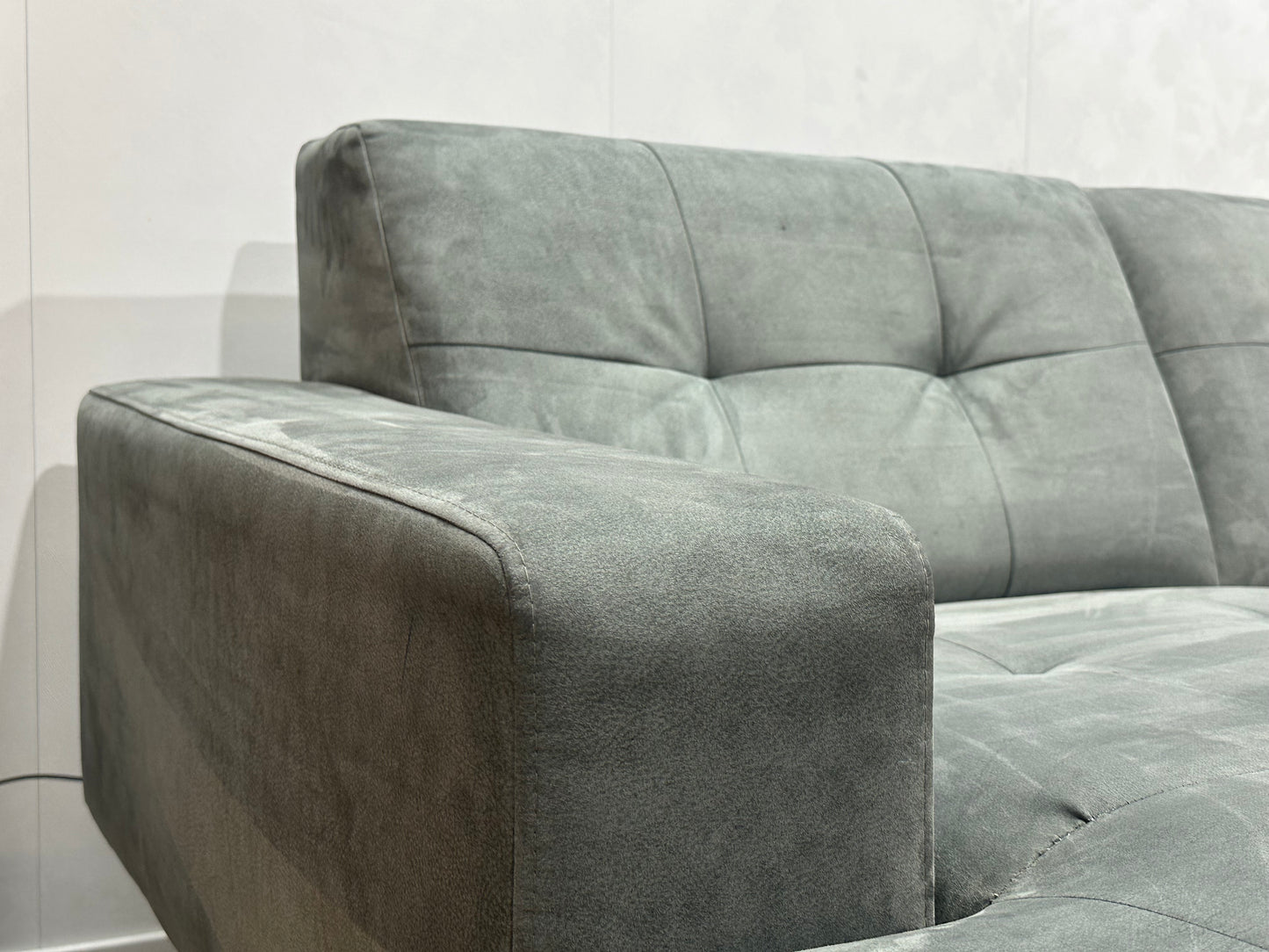 Montèl Grijze Suède Stoffen U Bank ~ Vaste Kussens