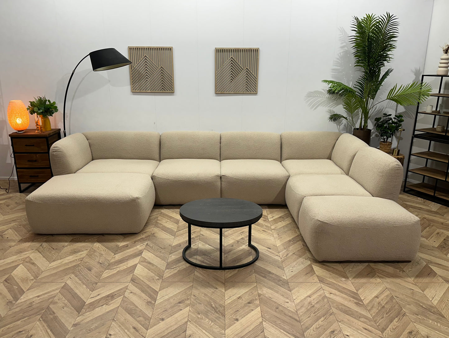 !Showroommodel! Beige Bouclé U Bank