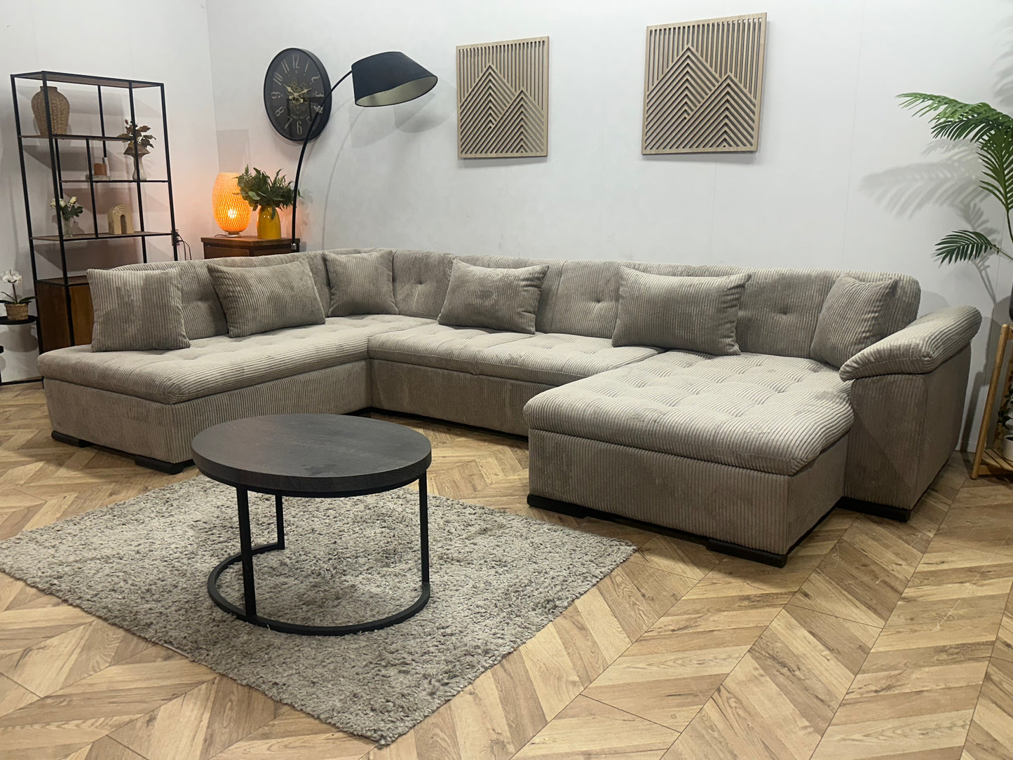 !Showroommodel! Licht Bruine Ribstof U Bank