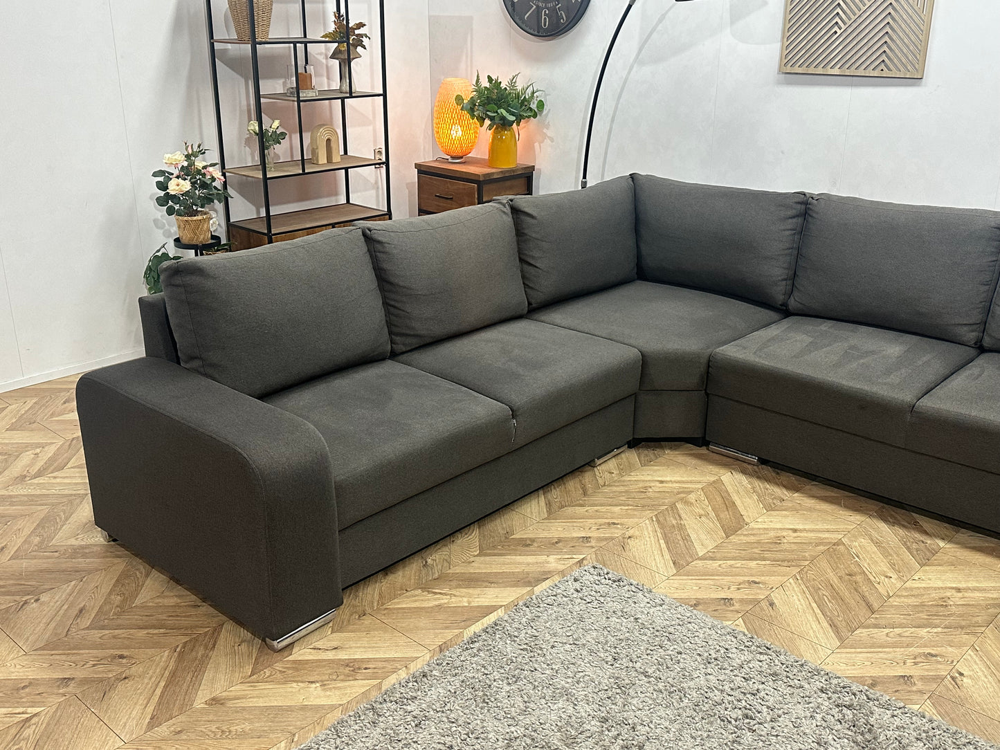 !Showroommodel! Antraciet Suède Stoffen U Bank