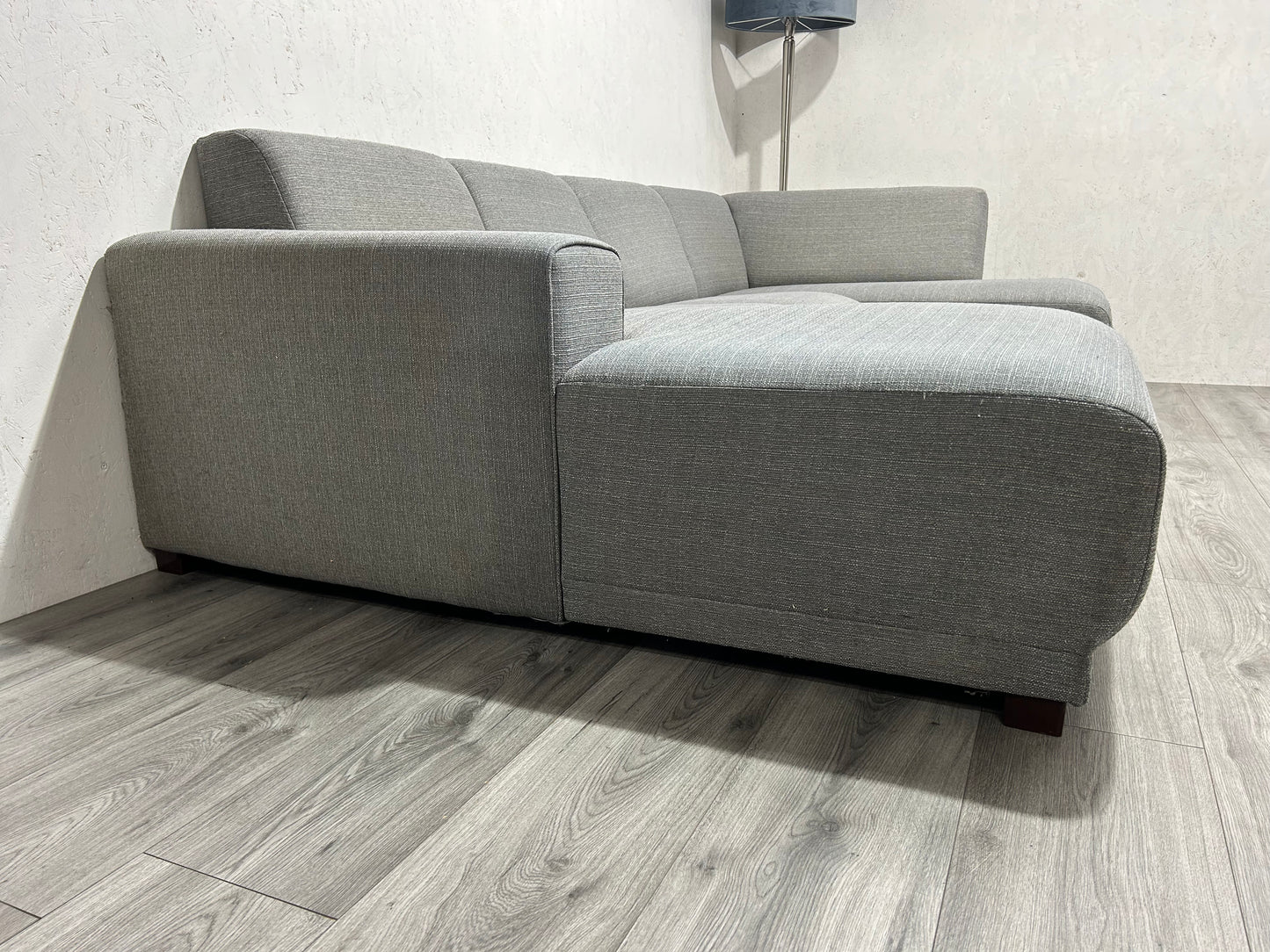 Licht Grijze U bank ~ Vaste Kussens