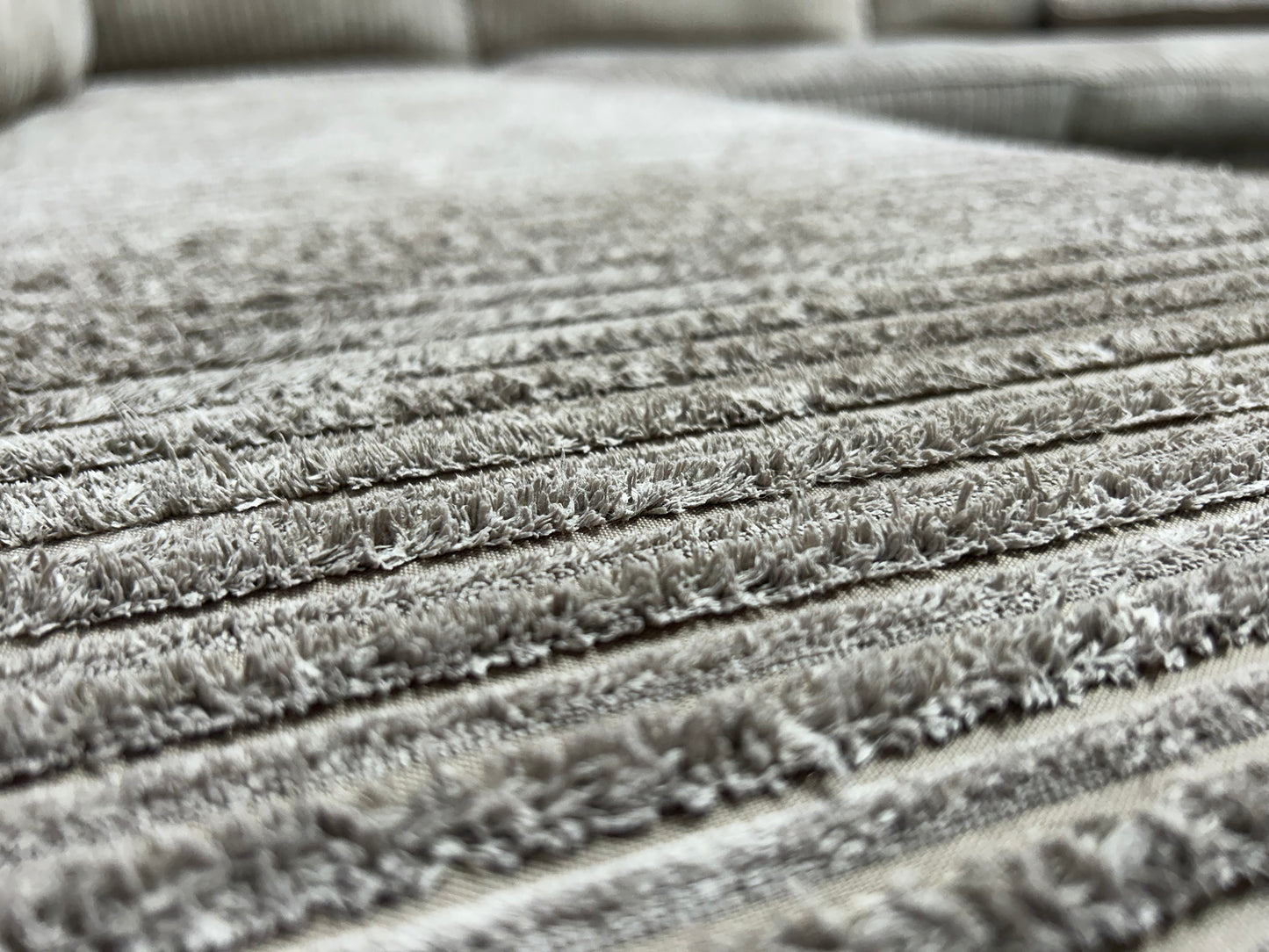 Beige Ribstof Hoekbank ~ Nieuwstaat