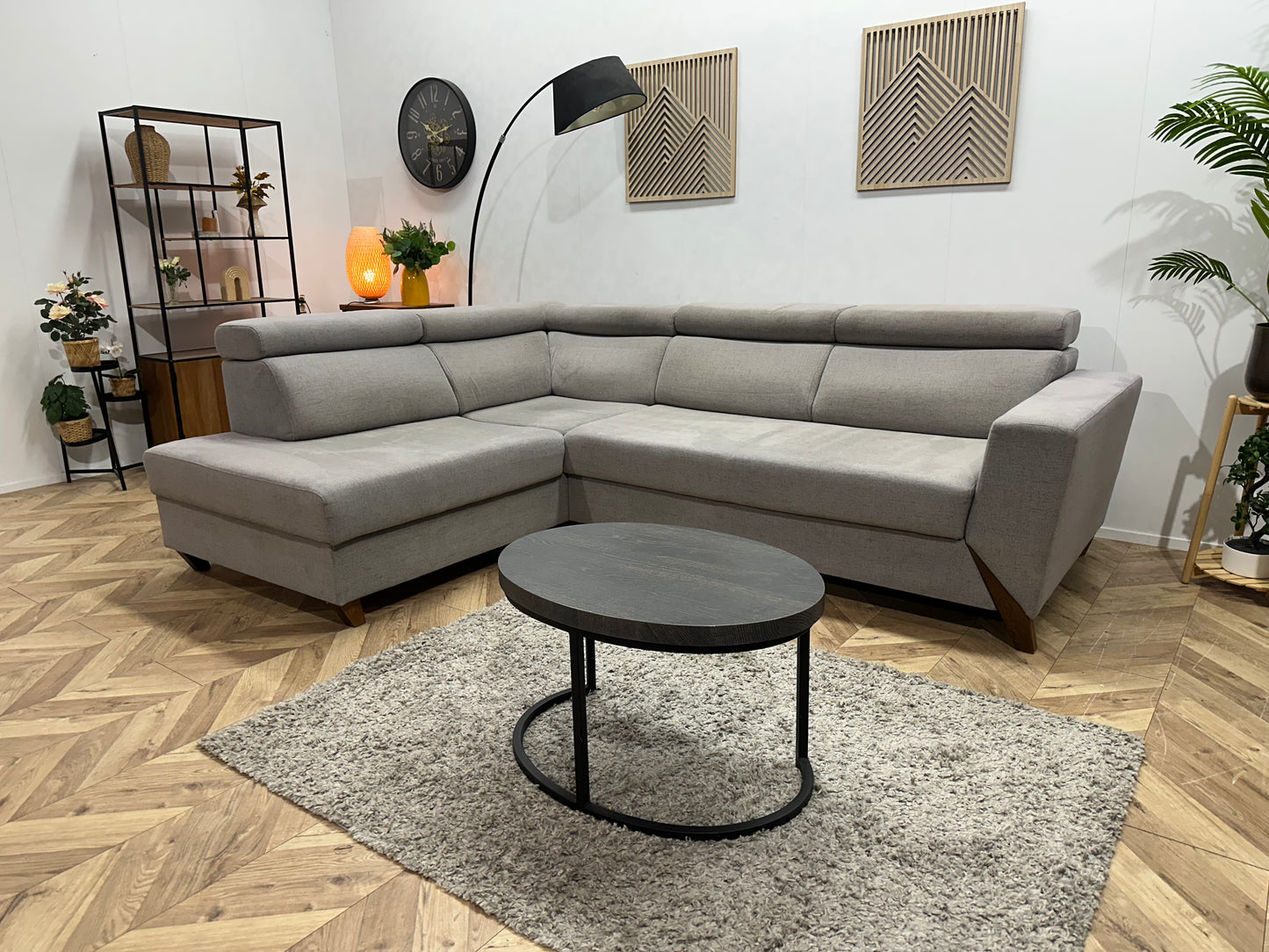 Licht Grijze Hoekbank ~ Slaapfunctie ~ Extra Opbergruimte