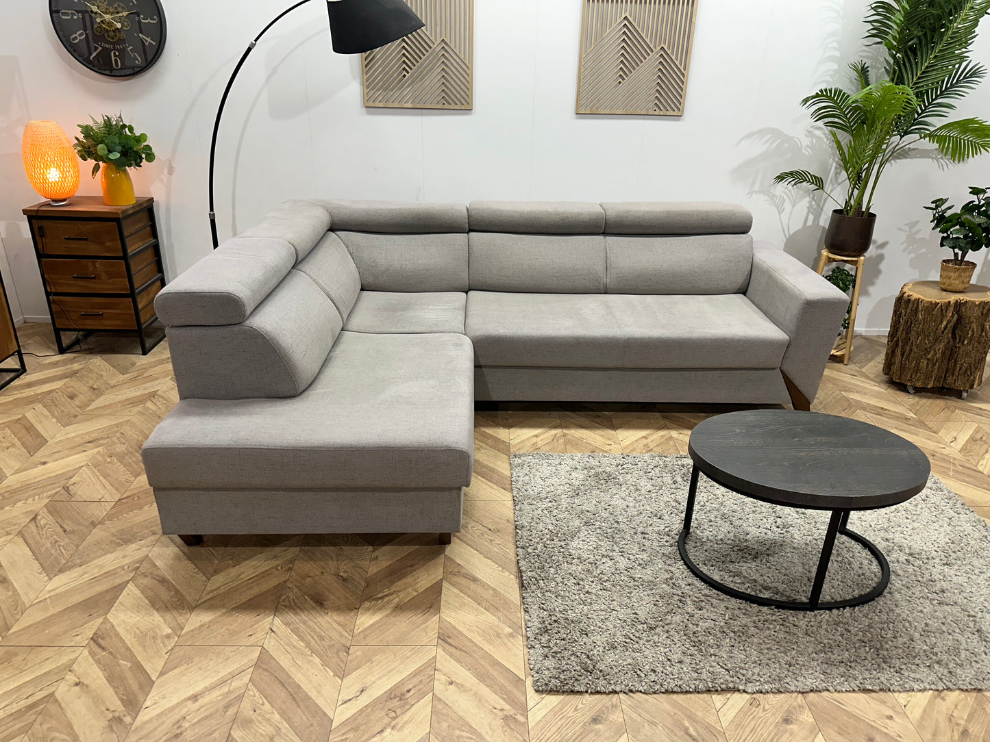 Licht Grijze Hoekbank ~ Slaapfunctie ~ Extra Opbergruimte