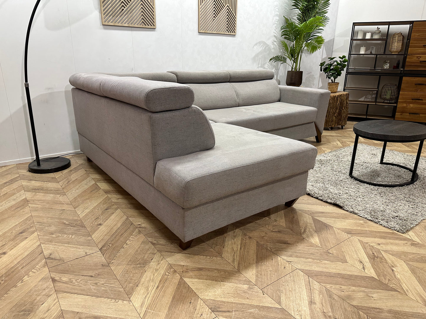 Licht Grijze Hoekbank ~ Slaapfunctie ~ Extra Opbergruimte