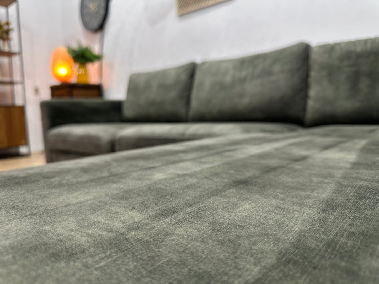 Groene Velvet Hoekbank ~ Nieuwstaat