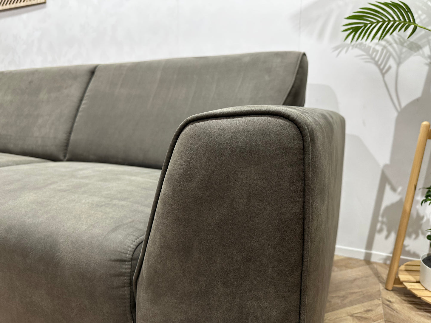 Antraciet Suède Stof Hoekbank ~ Nieuwstaat