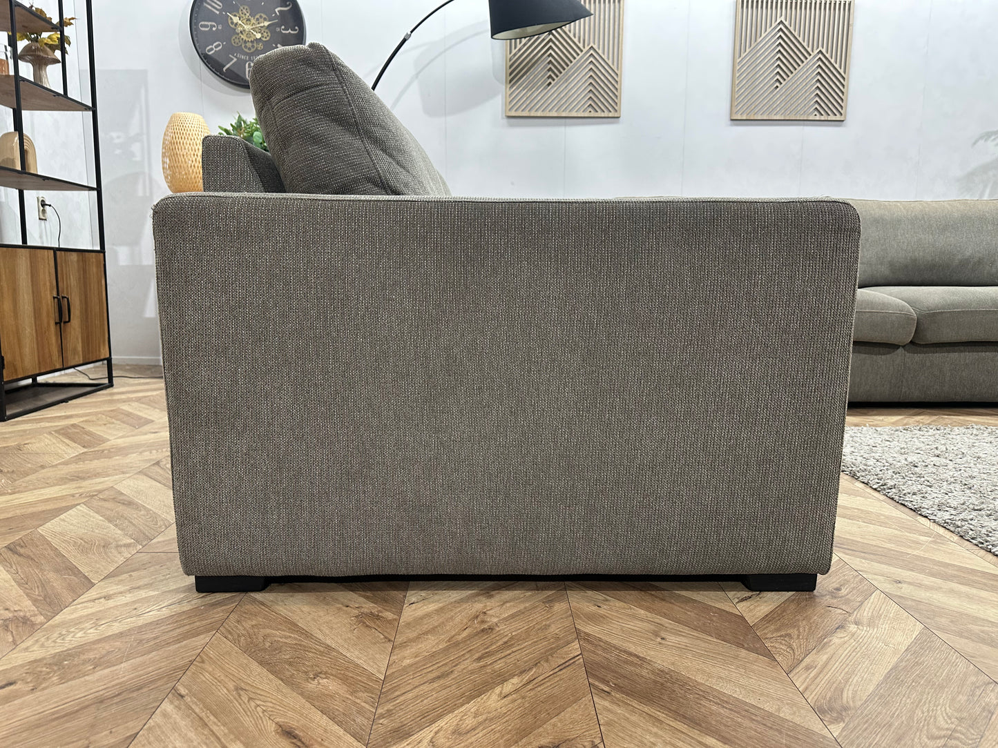 UrbanSofa Ruime Grijze Hoekbank ~ Losse Kussens Met Afneembare Hoezen