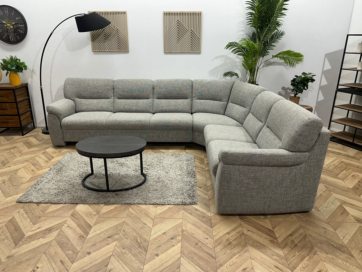 Licht Grijze Hoekbank ~ Vaste Kussens