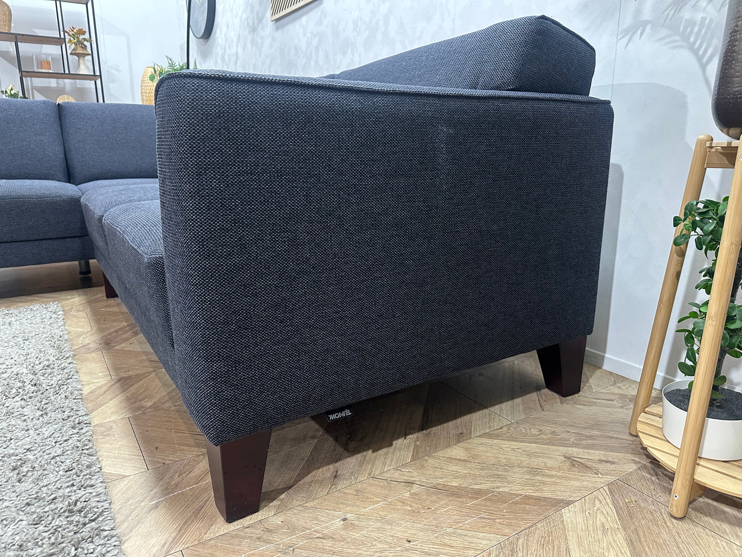 Montèl Donker Blauwe Hoekbank ~ Vaste Kussens