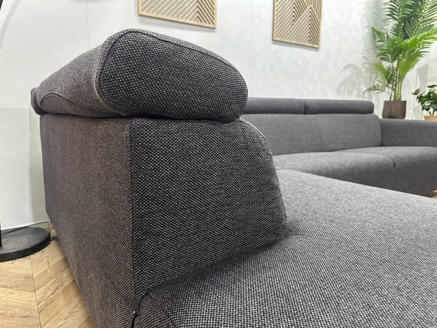 IN.HOUSE Antraciet Hoekbank ~ Verstelbare Hoofdsteunen
