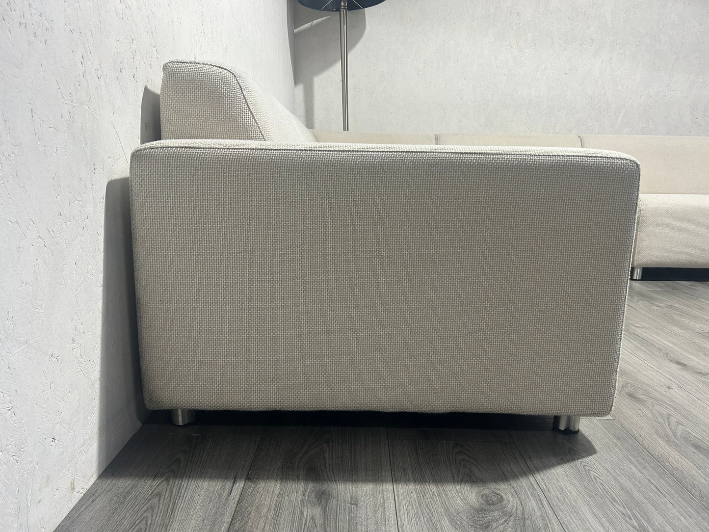 Licht Beige/Creme U Bank ~ Vaste Kussens