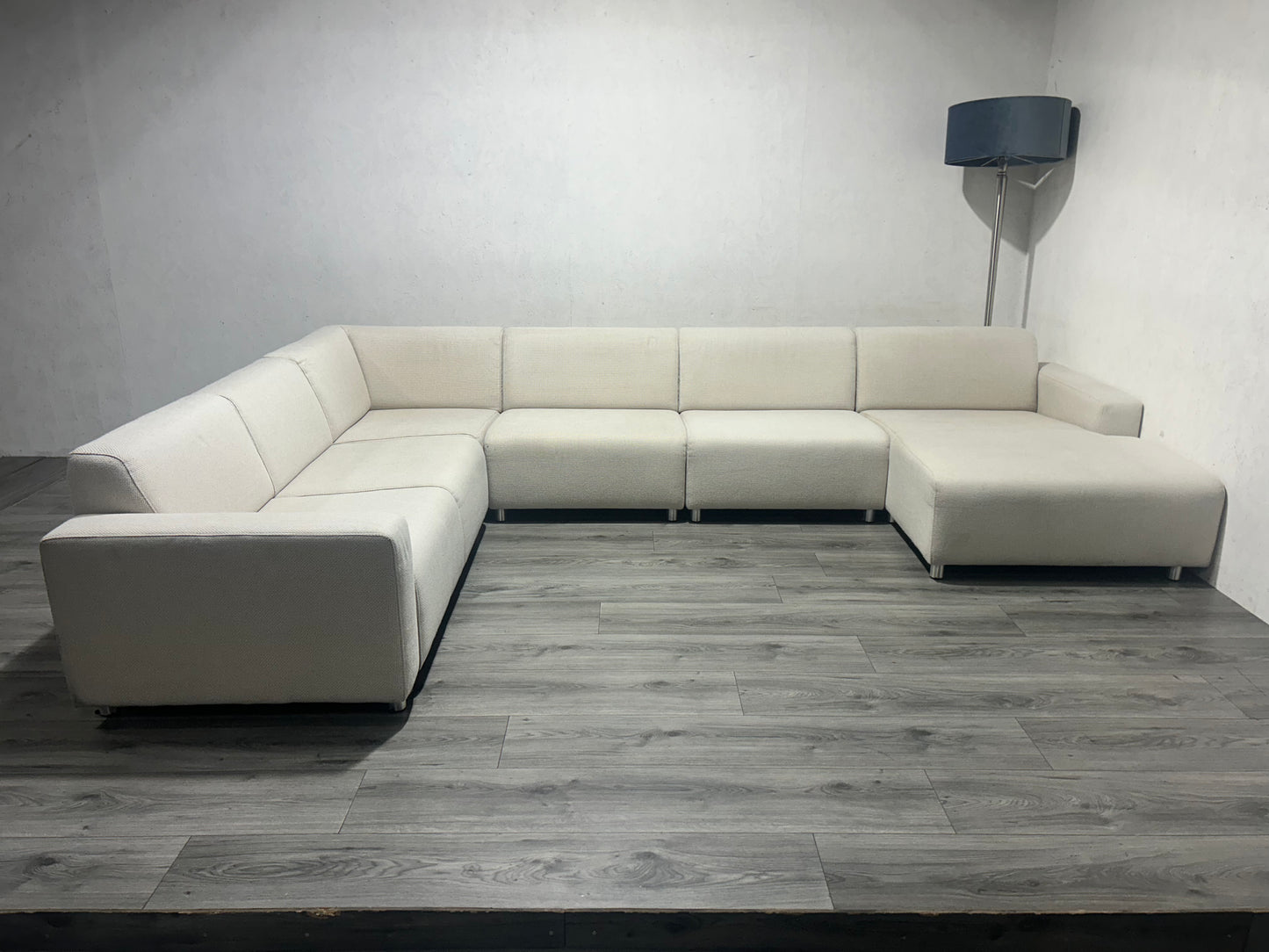 Licht Beige/Creme U Bank ~ Vaste Kussens