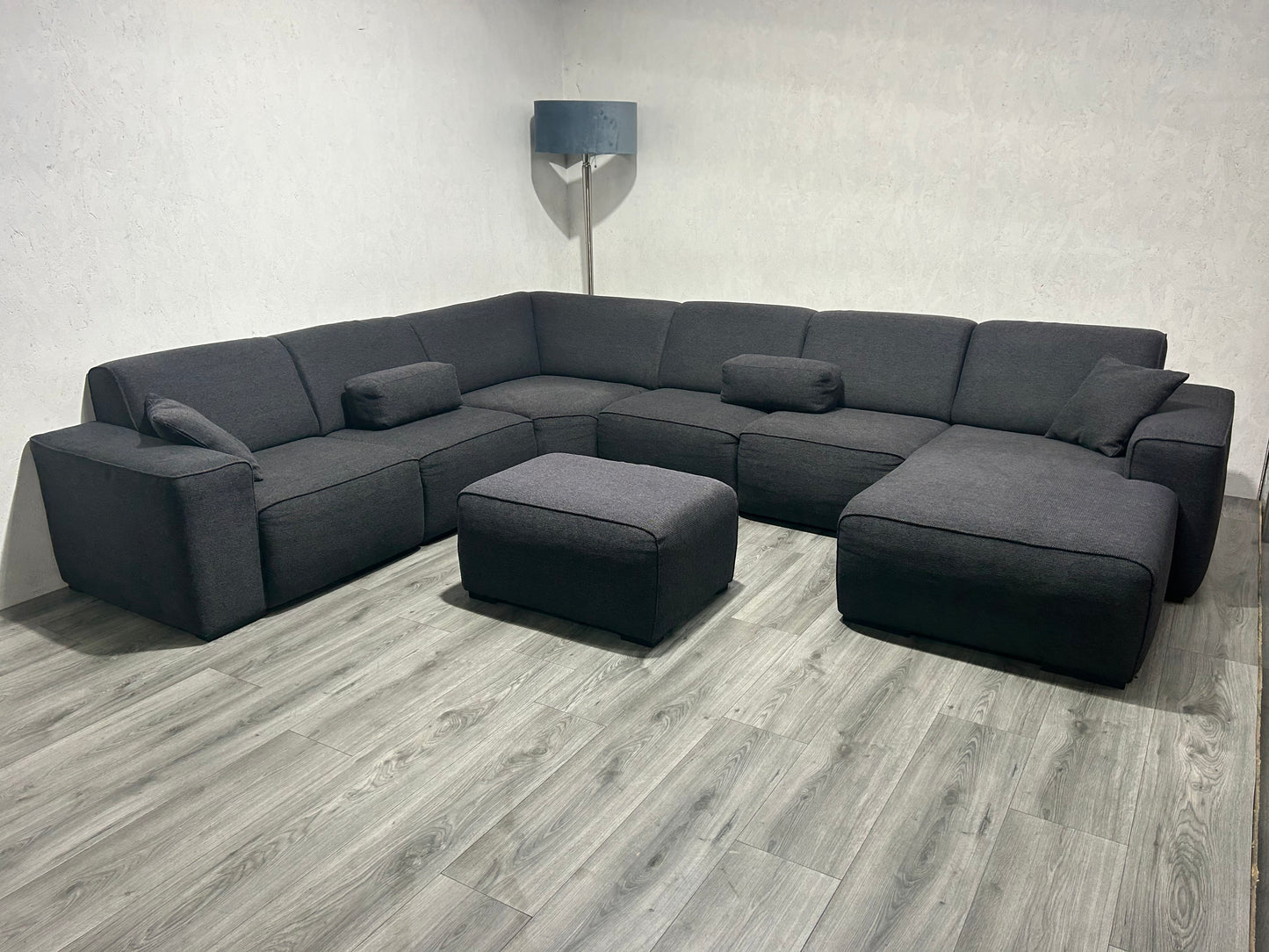Antraciet U bank Inc. Hocker ~ Vaste Kussens