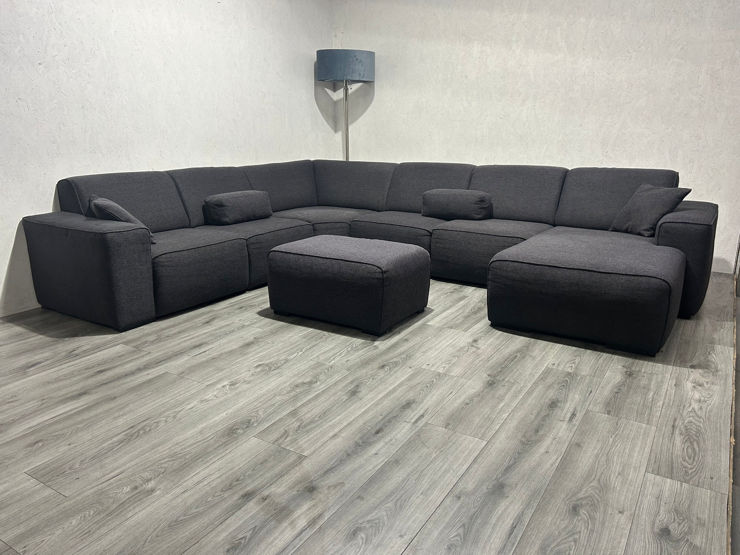 Antraciet U bank Inc. Hocker ~ Vaste Kussens