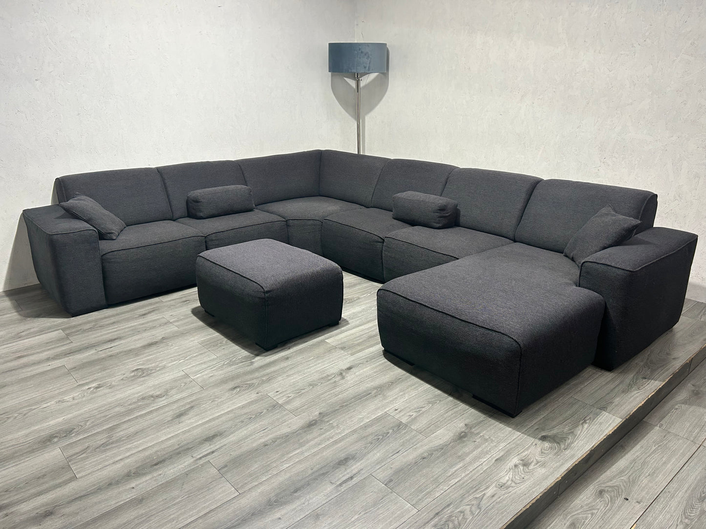 Antraciet U bank Inc. Hocker ~ Vaste Kussens