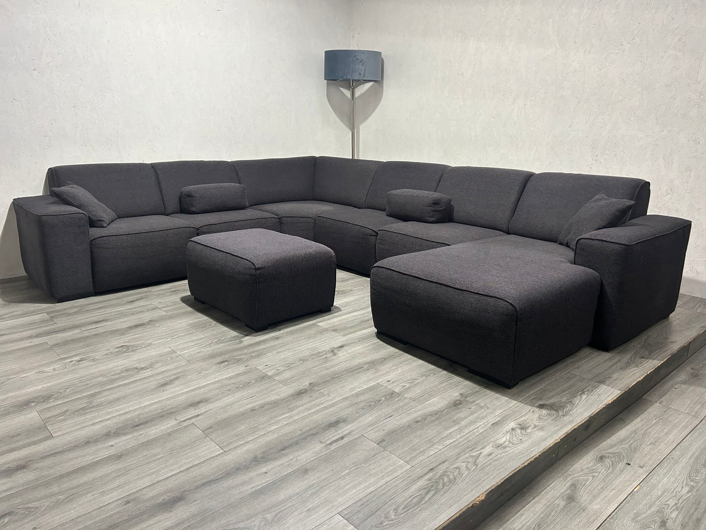 Antraciet U bank Inc. Hocker ~ Vaste Kussens