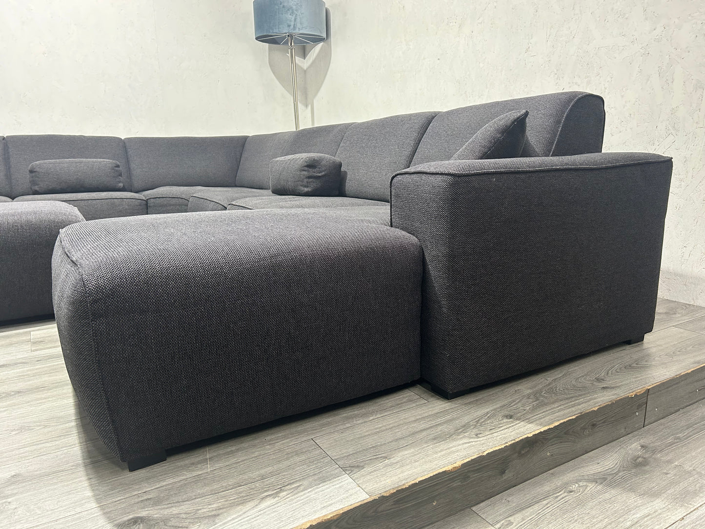 Antraciet U bank Inc. Hocker ~ Vaste Kussens