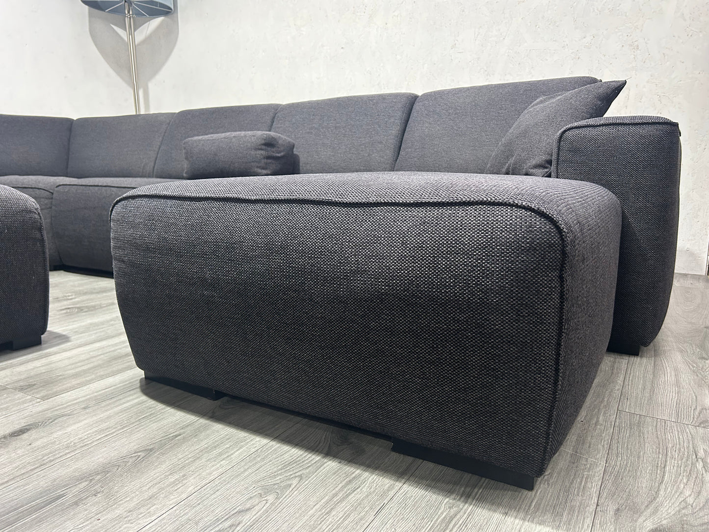 Antraciet U bank Inc. Hocker ~ Vaste Kussens