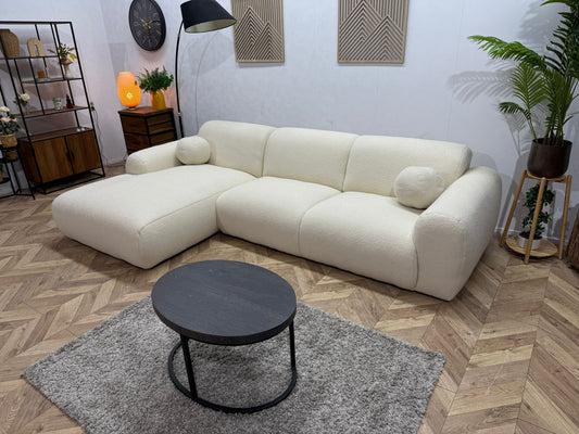 !Showroommodel! Crème Bouclé Hoekbank