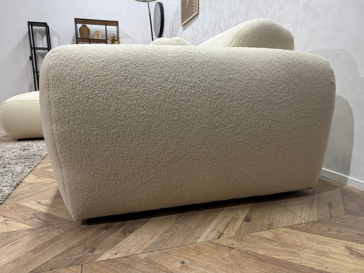 !Showroommodel! Crème Bouclé Hoekbank