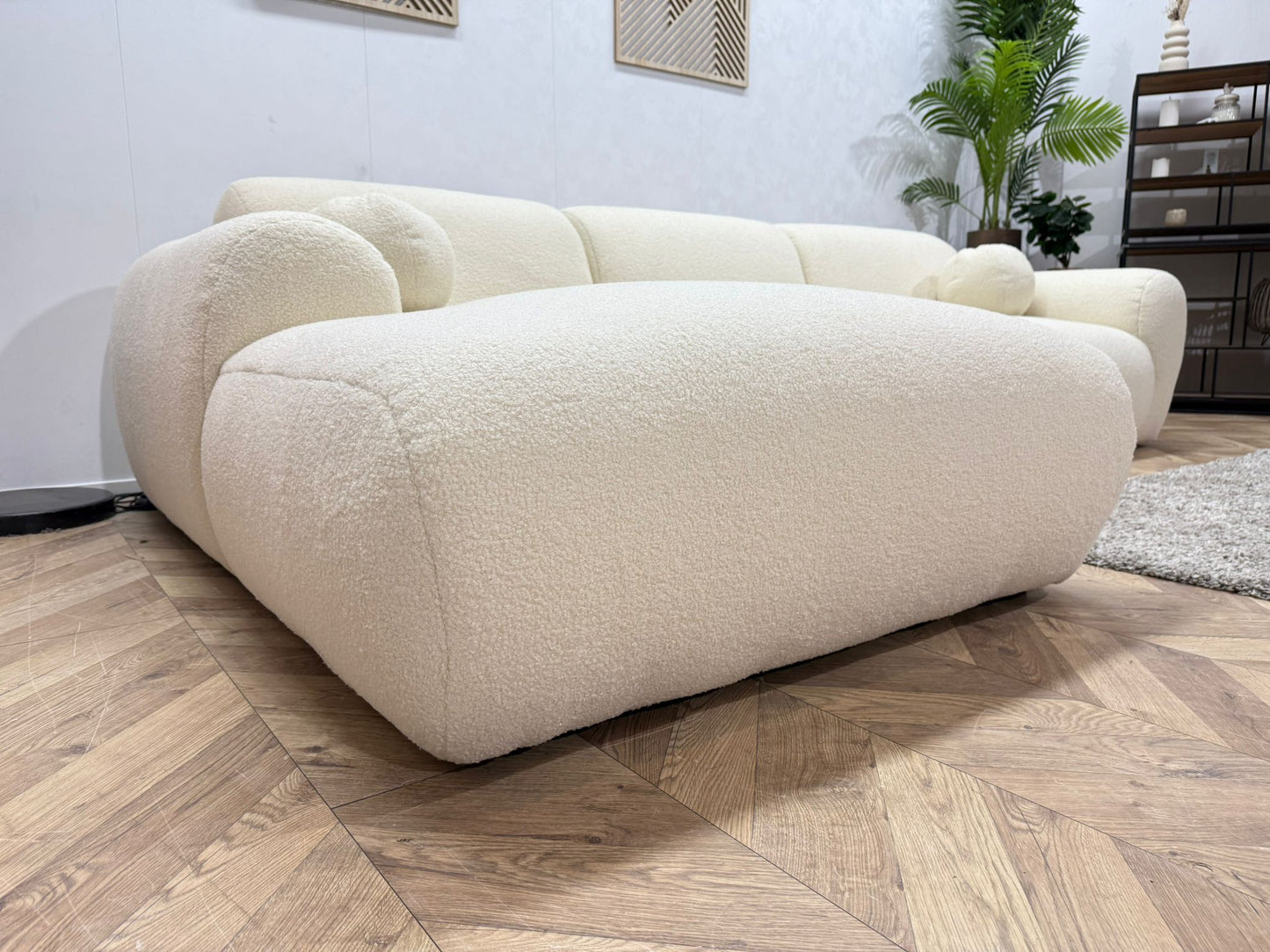 !Showroommodel! Crème Bouclé Hoekbank