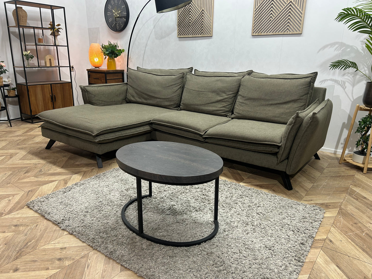 Donker Groene Hoekbank ~ Losse Kussens Met Afneembare Hoezen