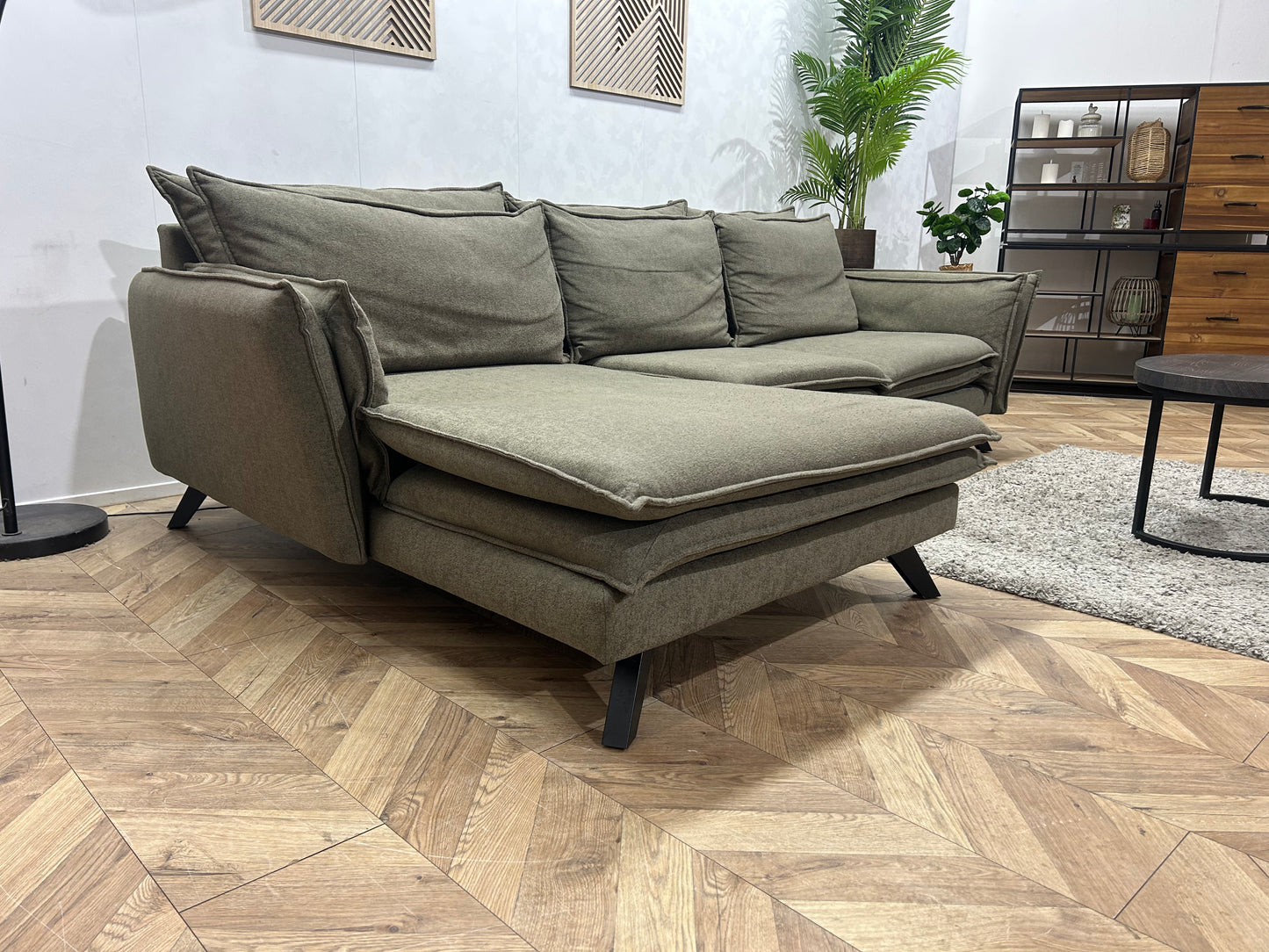 Donker Groene Hoekbank ~ Losse Kussens Met Afneembare Hoezen