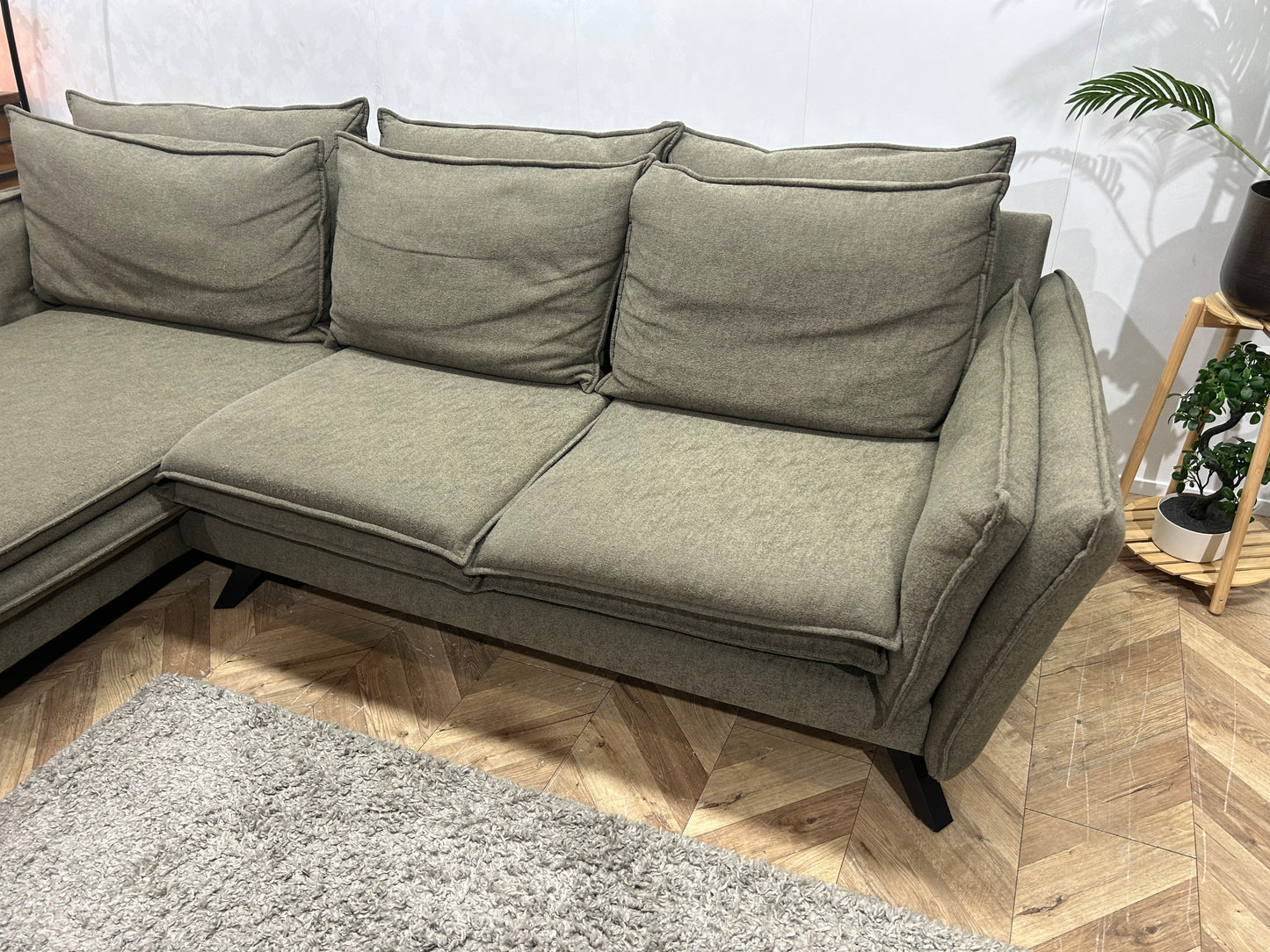 Donker Groene Hoekbank ~ Losse Kussens Met Afneembare Hoezen