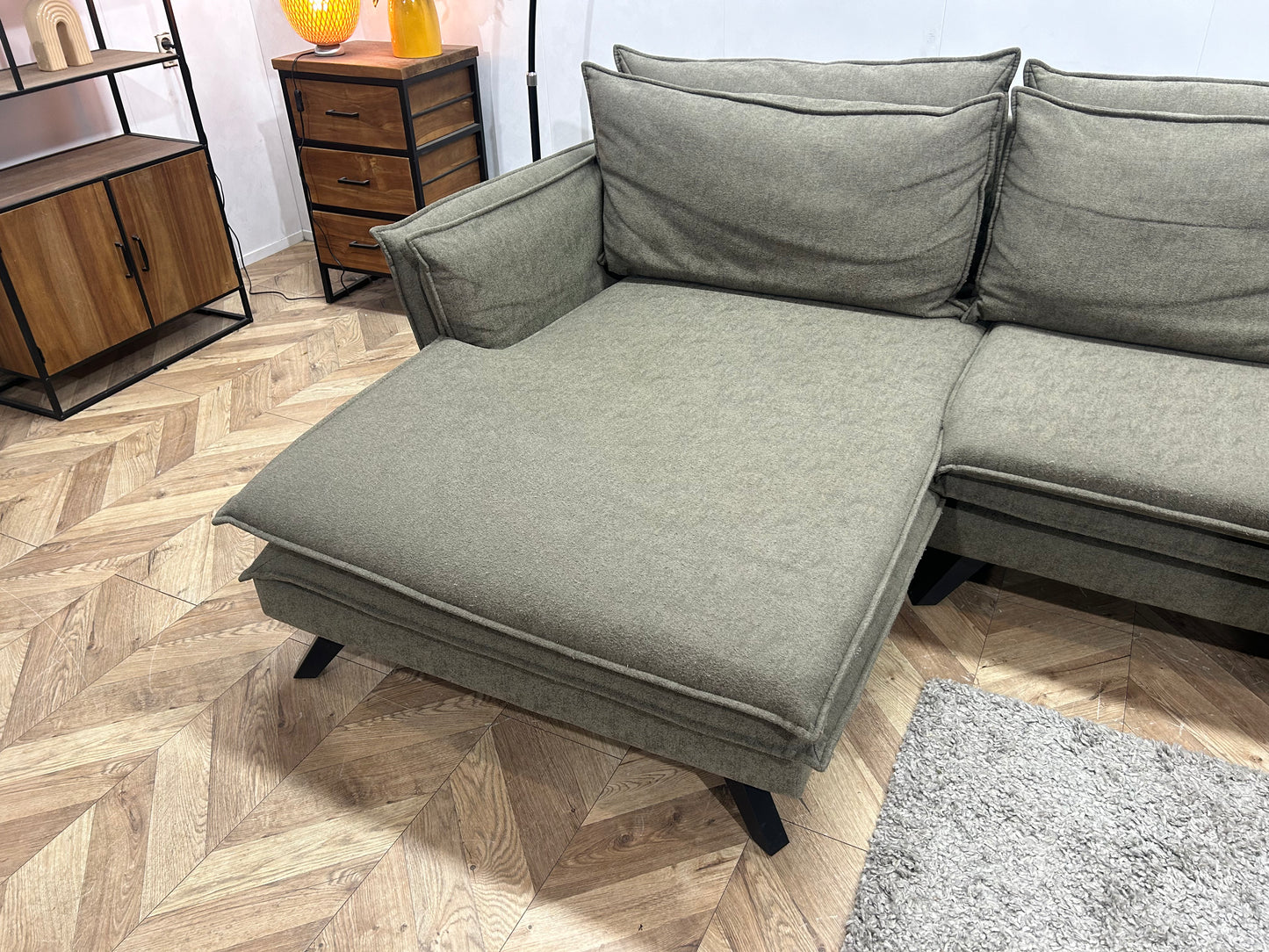 Donker Groene Hoekbank ~ Losse Kussens Met Afneembare Hoezen