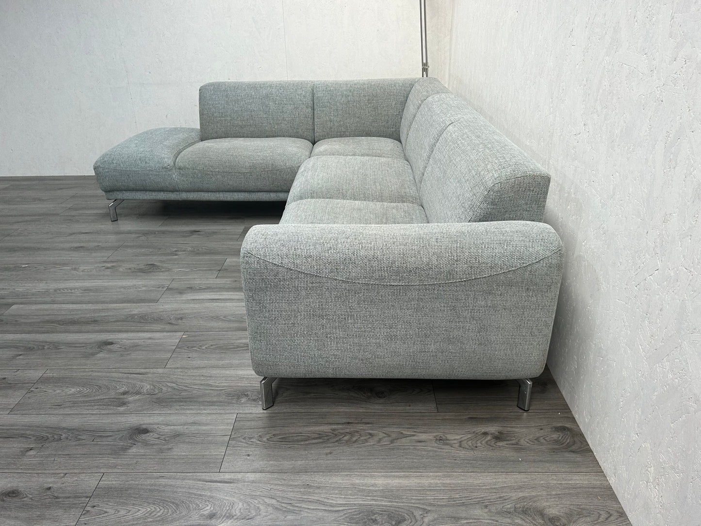 Licht Grijze Hoekbank ~ Vaste Kussens - Banken Bazaar