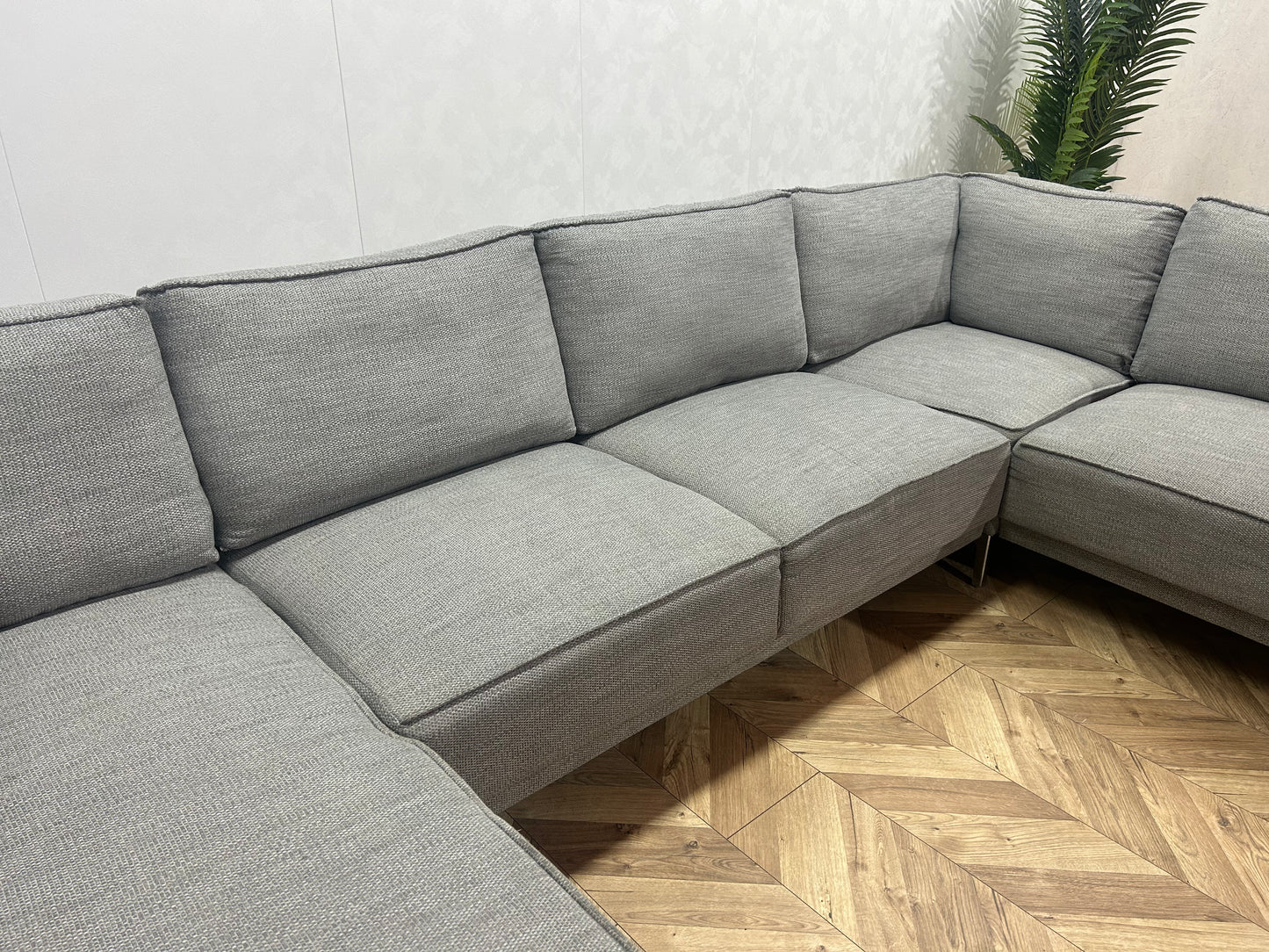 Licht Grijze U Bank ~ Losse Rugkussens Met Afneembare Hoezen