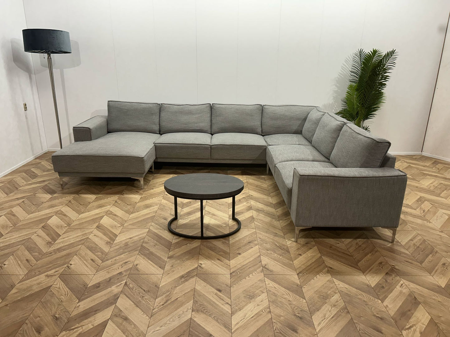 Licht Grijze U Bank ~ Losse Rugkussens Met Afneembare Hoezen