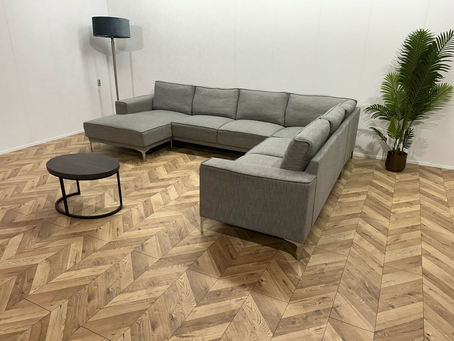 Licht Grijze U Bank ~ Losse Rugkussens Met Afneembare Hoezen
