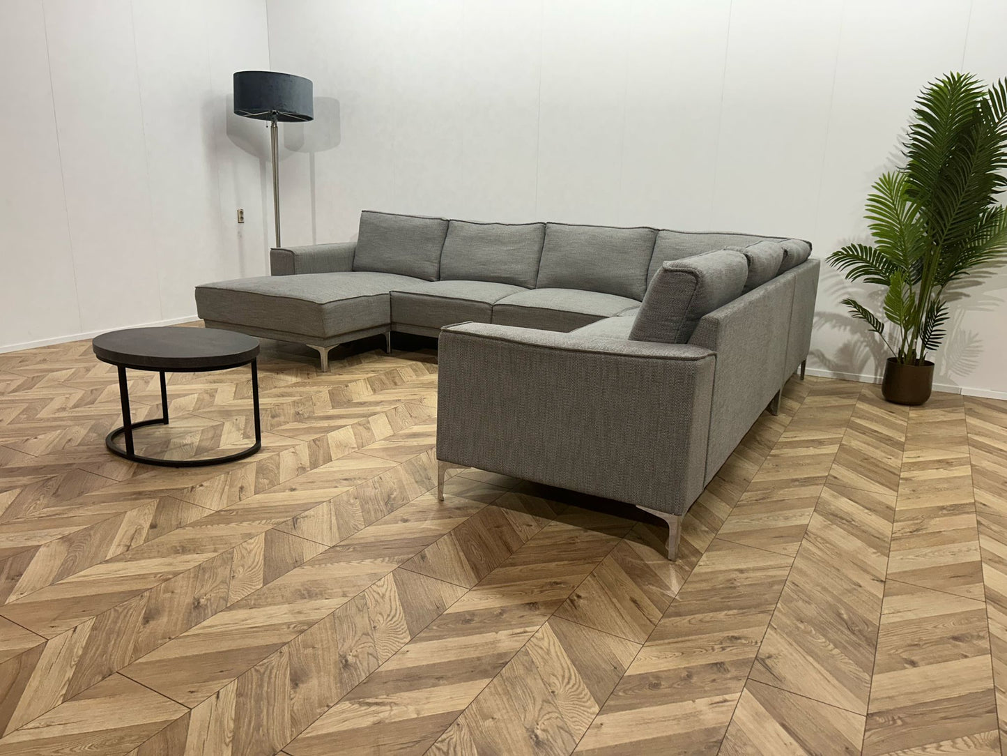Licht Grijze U Bank ~ Losse Rugkussens Met Afneembare Hoezen