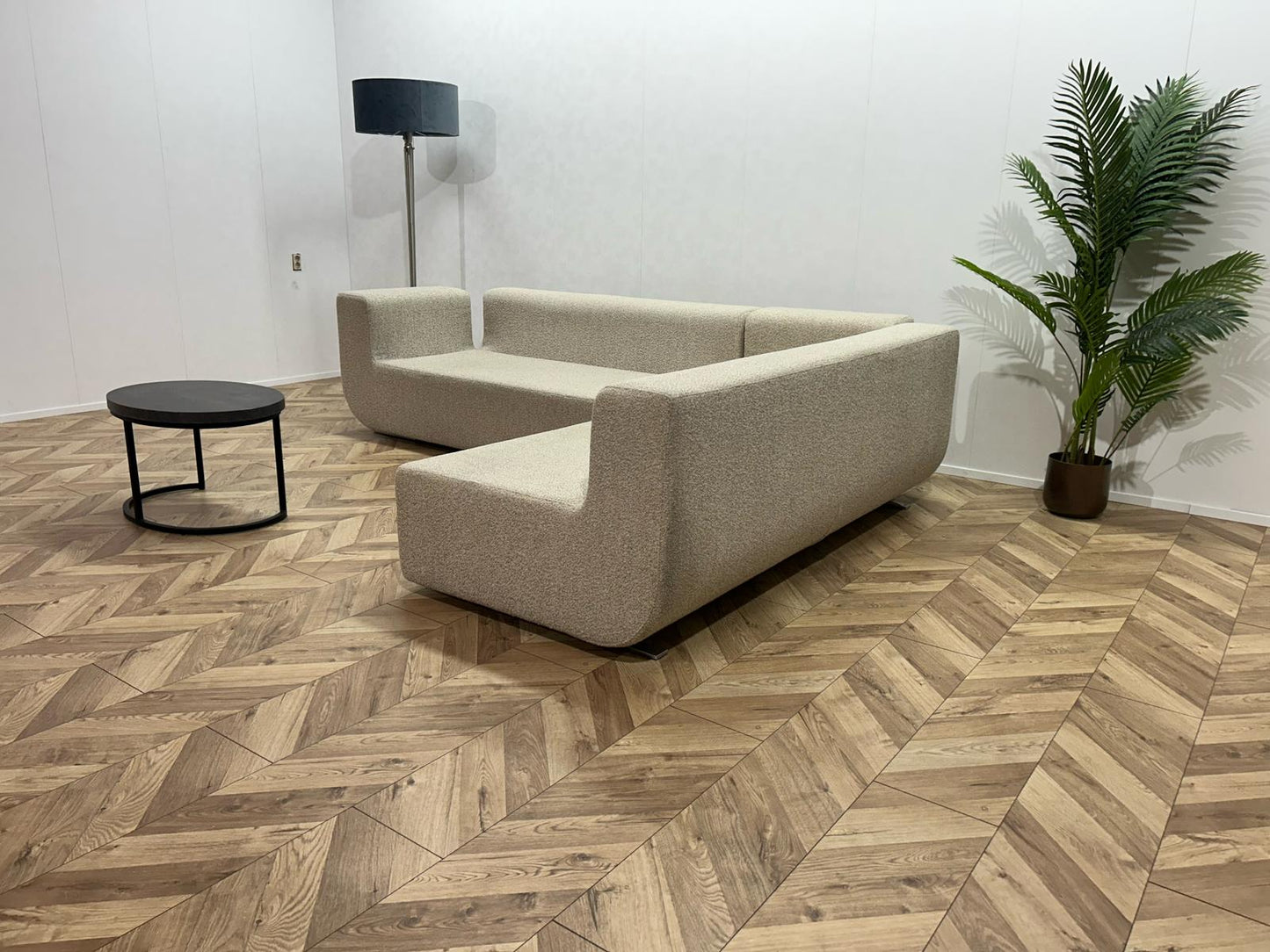 Beige Bloucé Stof Design Hoekbank Van Cor