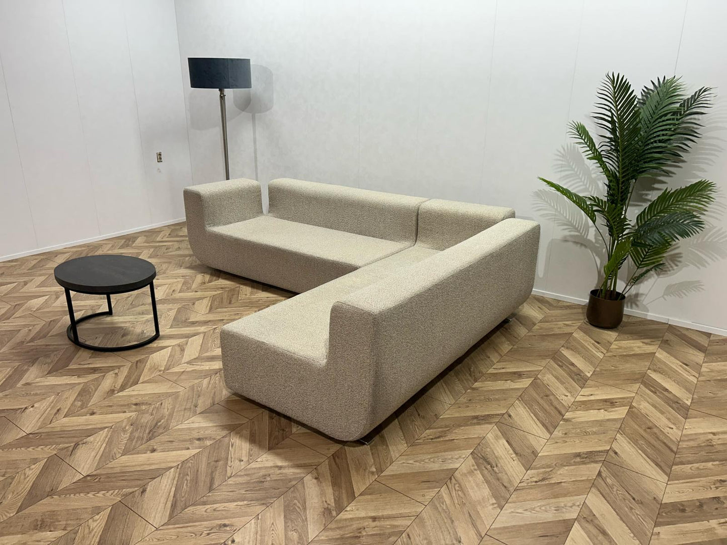 Beige Bloucé Stof Design Hoekbank Van Cor