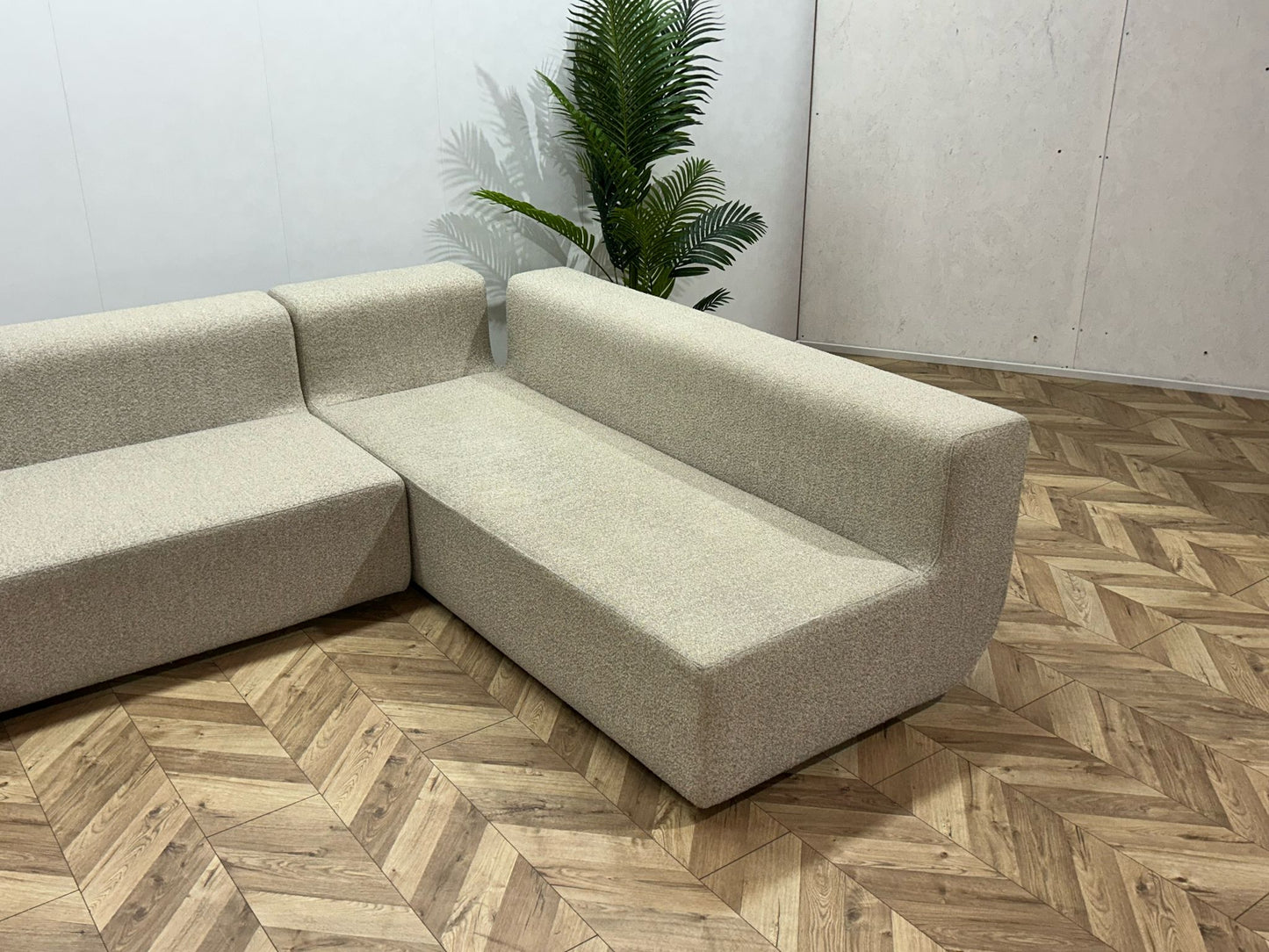Beige Bloucé Stof Design Hoekbank Van Cor