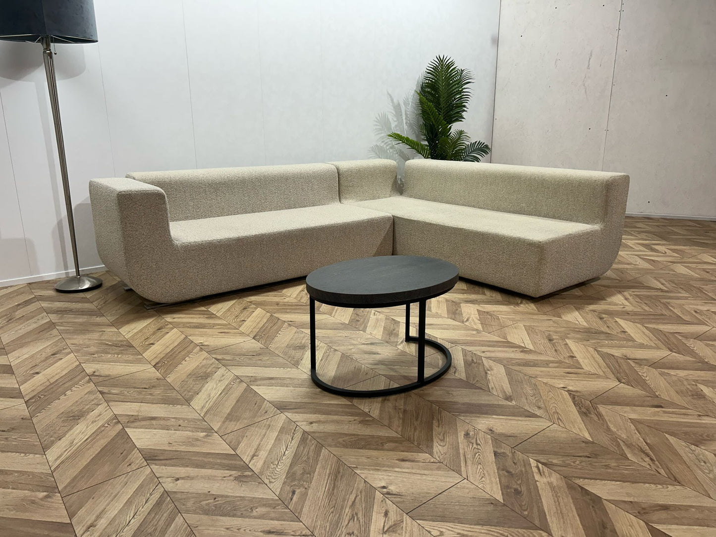 Beige Bloucé Stof Design Hoekbank Van Cor