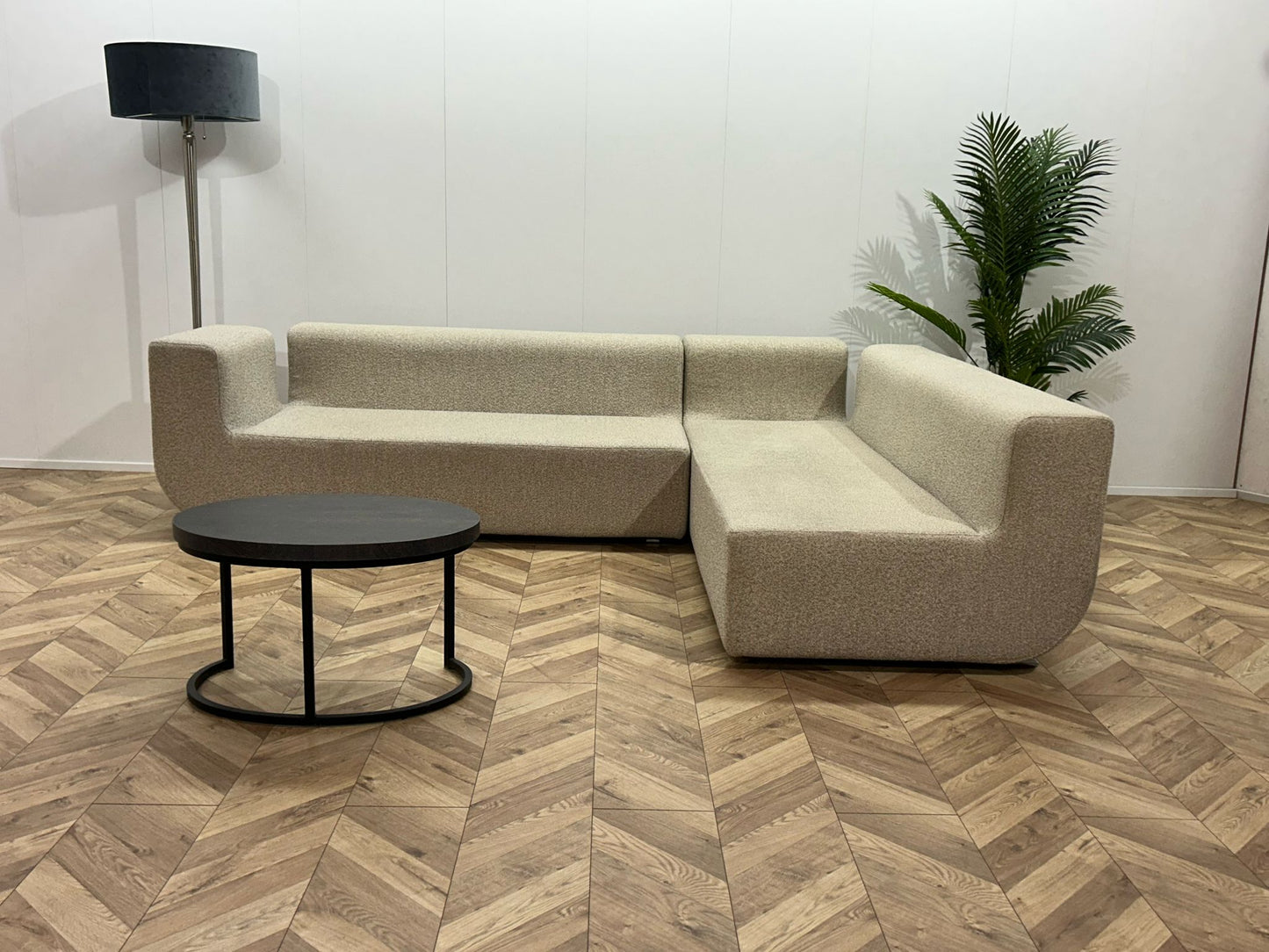 Beige Bloucé Stof Design Hoekbank Van Cor