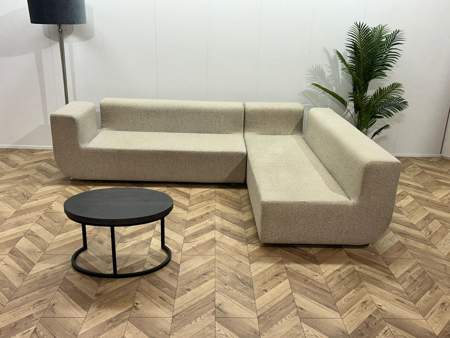 Beige Bloucé Stof Design Hoekbank Van Cor