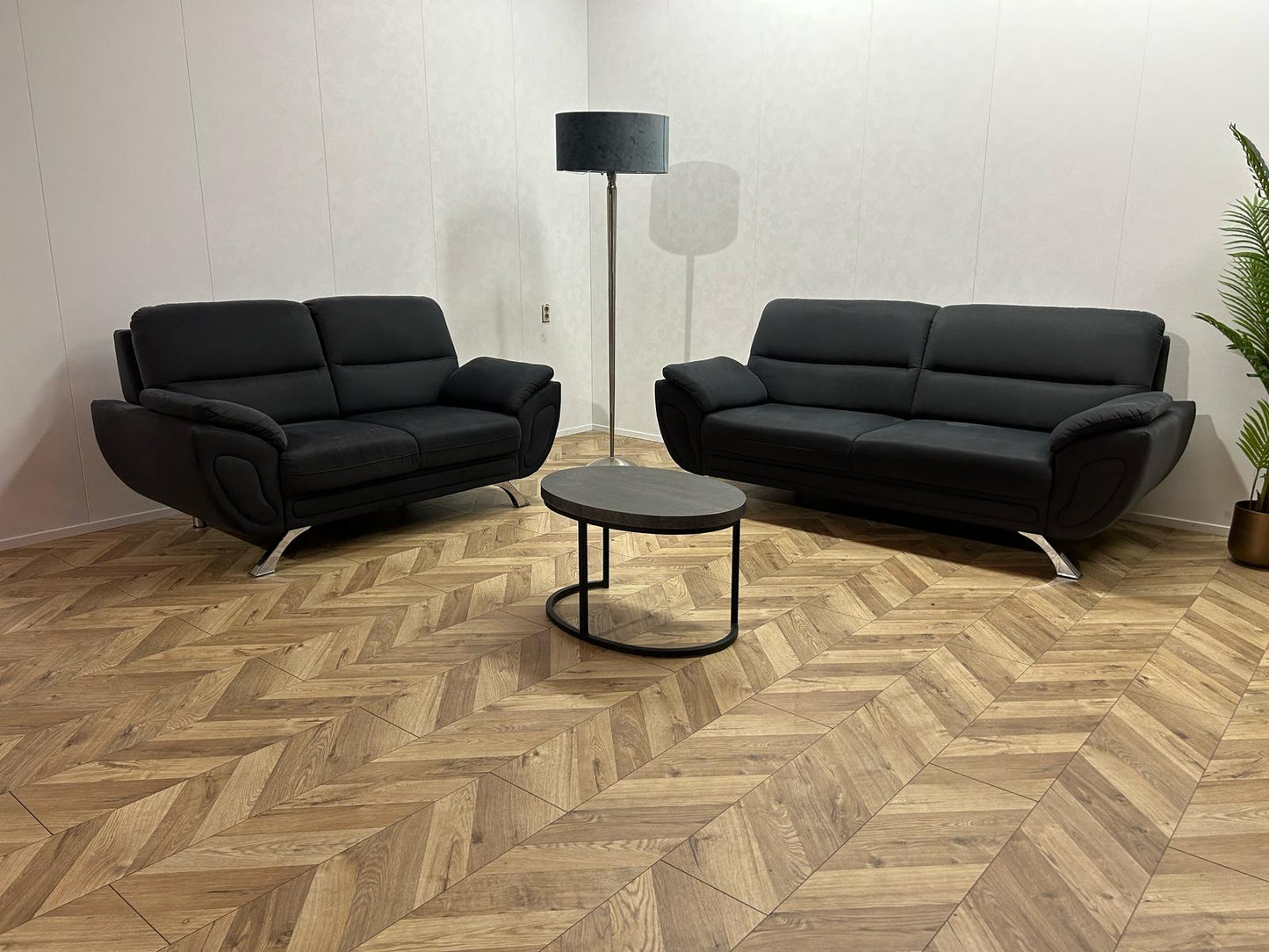 Antraciet Banken Set ~ Vaste Kussens