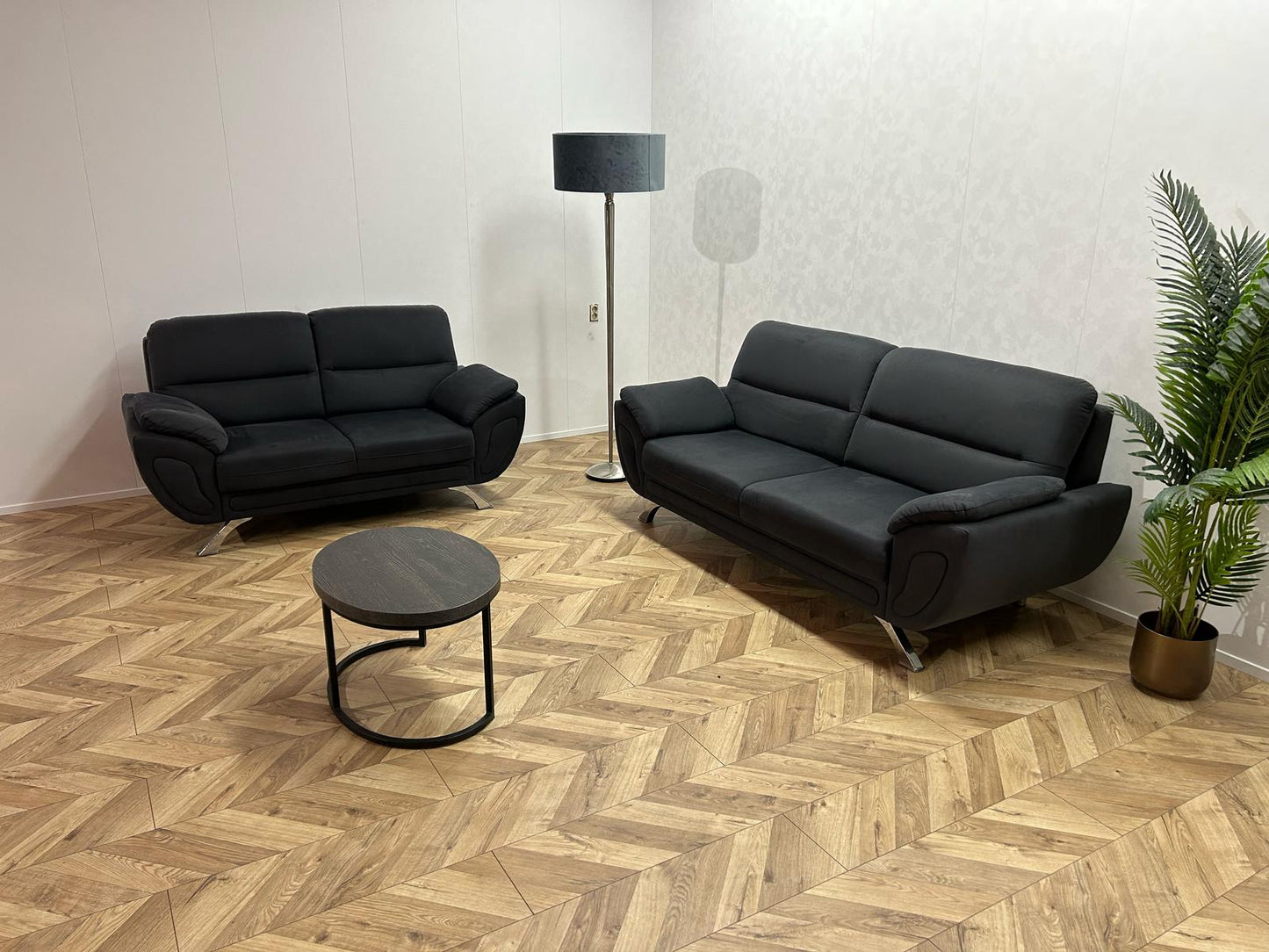 Antraciet Banken Set ~ Vaste Kussens
