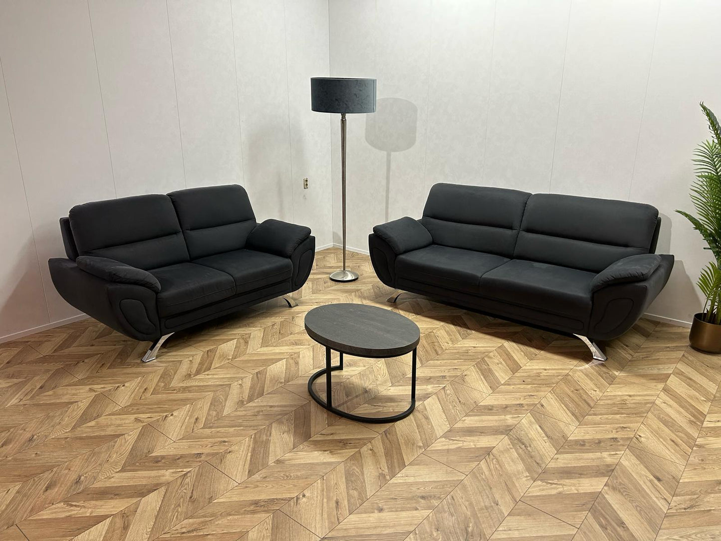 Antraciet Banken Set ~ Vaste Kussens