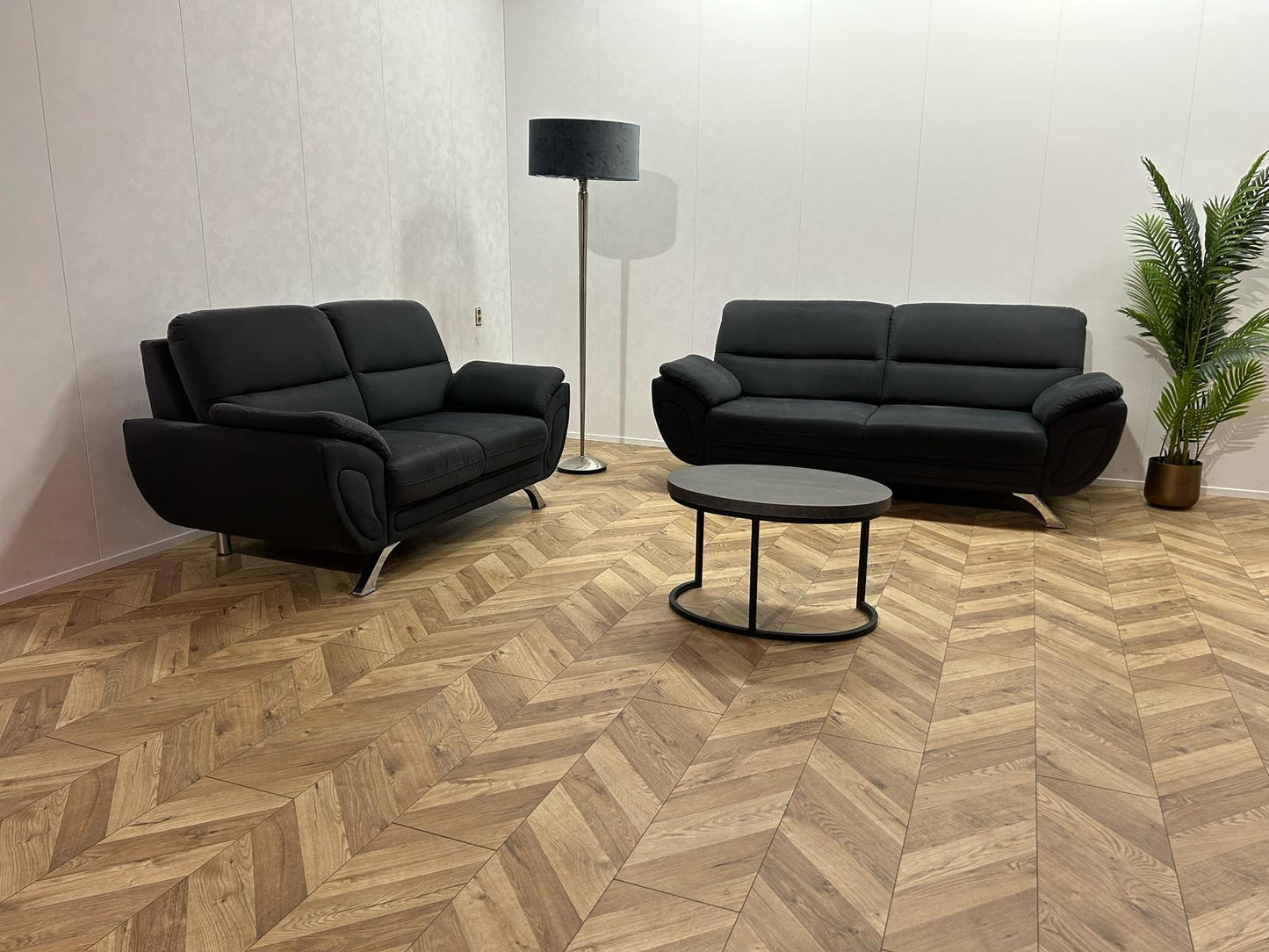 Antraciet Banken Set ~ Vaste Kussens