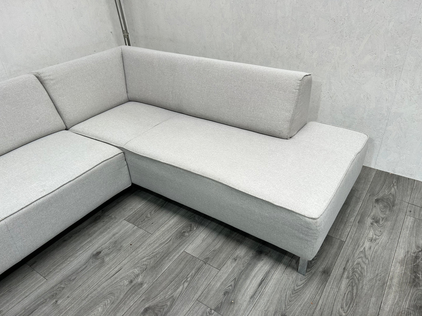 Licht Grijze Montèl Hoekbank  ~ Vaste Kussens - Banken Bazaar