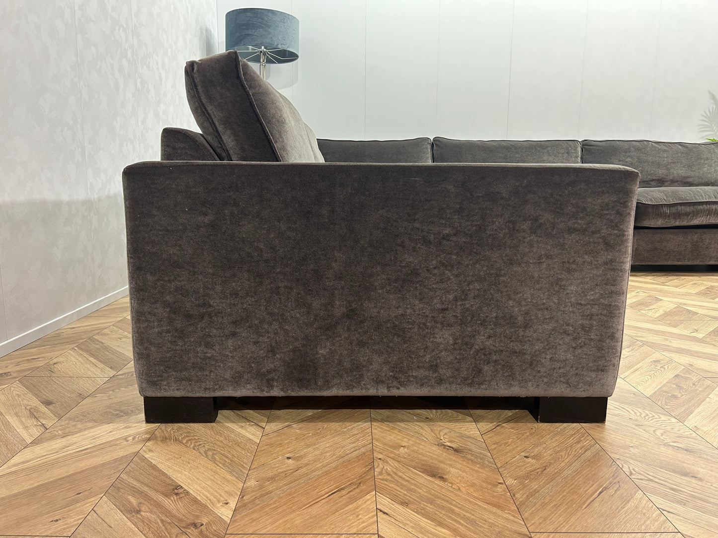 Handmade In Holland Grijze Velvet Hoekbank ~ Nieuwstaat