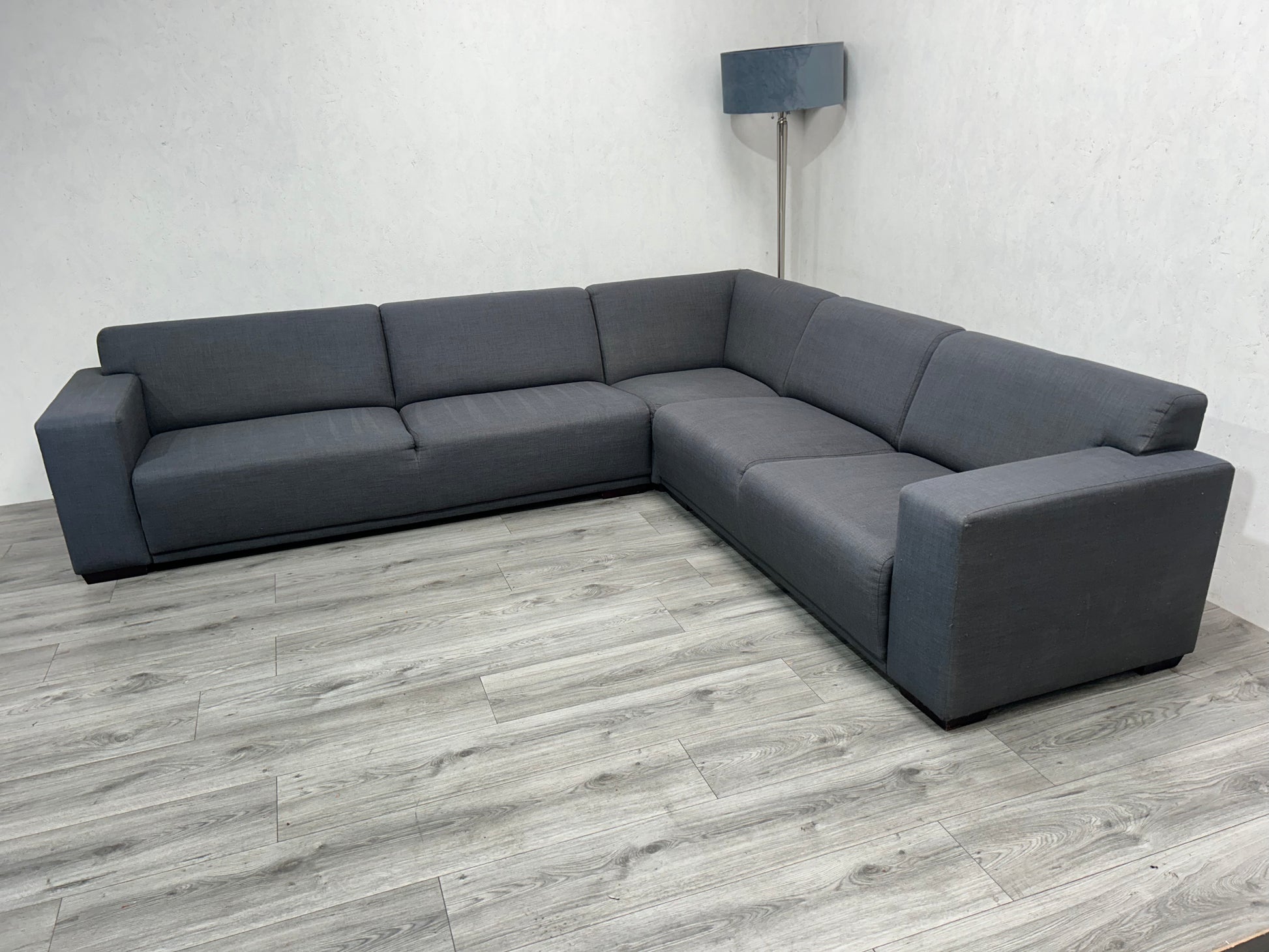 Antraciet Hoekbank ~ Vaste Kussens - Banken Bazaar
